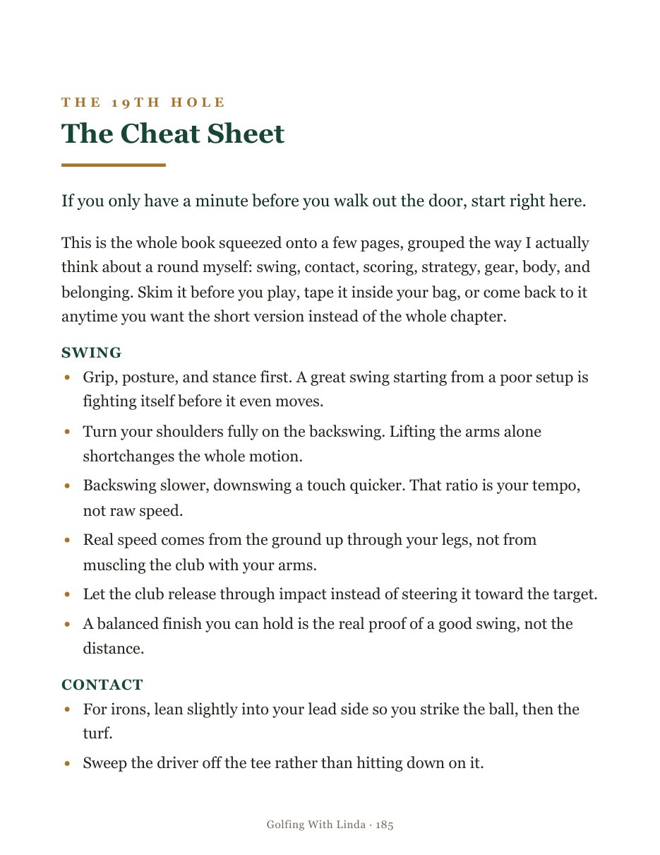 The Cheat Sheet page